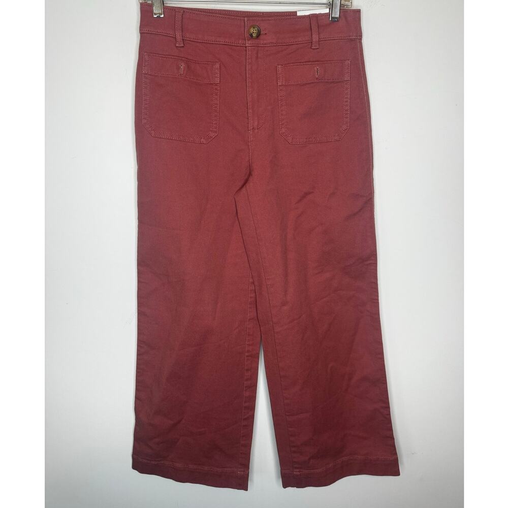 LOFT The Palmer Wide Leg High Rise Pants Size 2 Dusty Rose Pink Denim Trousers